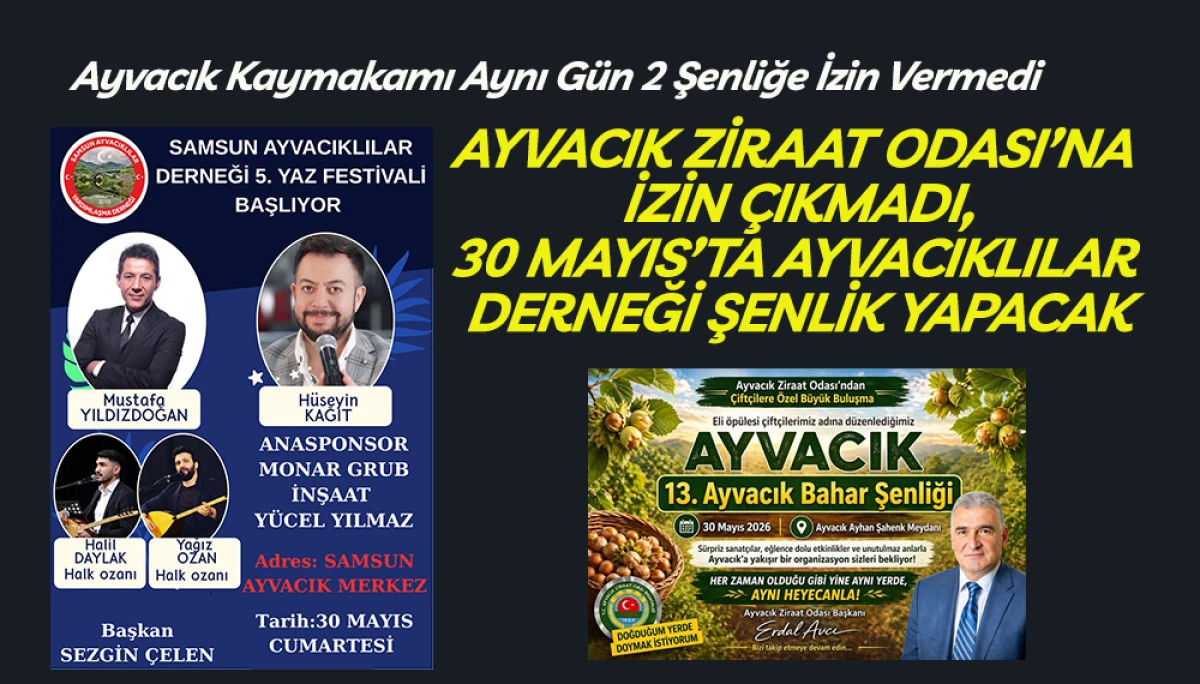 Ayvacık&rsquo;ta Şenlik tartışması Kaymakamlık Kararı  ile sona erdi