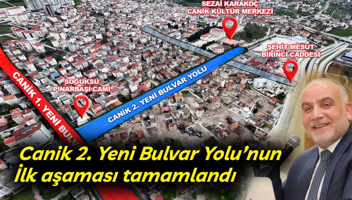  Canik 2. Yeni Bulvar Yolu&rsquo;nun İlk aşaması tamamlandı