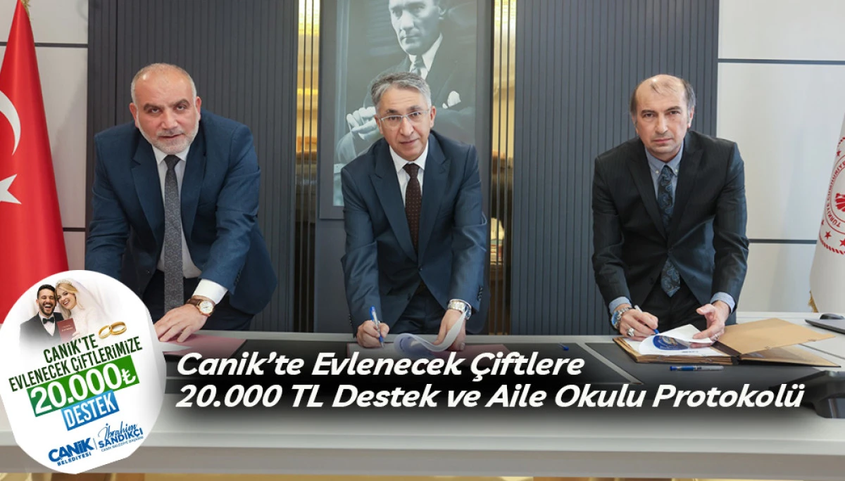 Canik&rsquo;te Evlenecek &Ccedil;iftlere 20.000 TL Destek ve Aile Okulu Protokol&uuml;