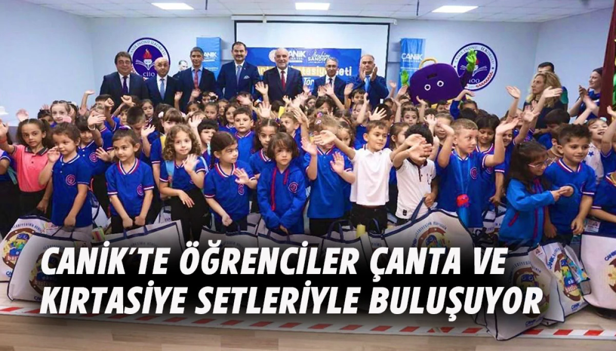 Canik'te &Ouml;ğrenciler &ccedil;anta ve kırtasiye setleriyle buluşuyor