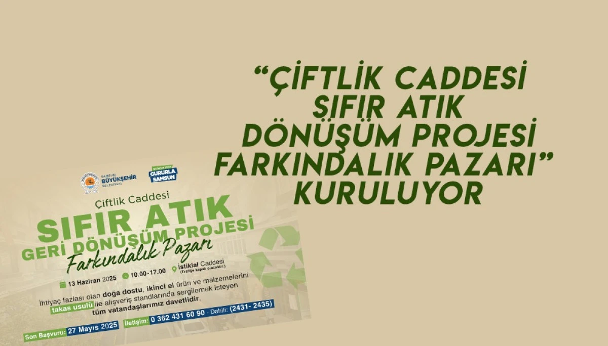 Çiftlik Caddesi Sıfır Atık Dönüşüm Projesi Farkındalık Pazarı Kuruluyor