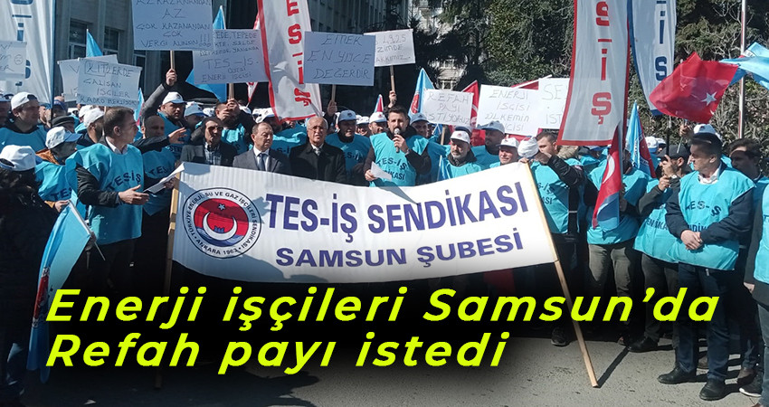 Enerji işçileri Samsun'da Refah payı istedi