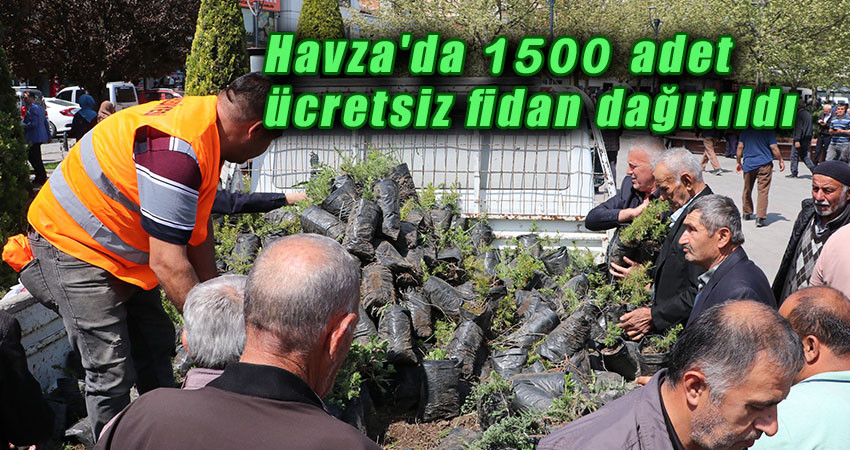 Havza'da 1500 adet ücretsiz fidan dağıtıldı