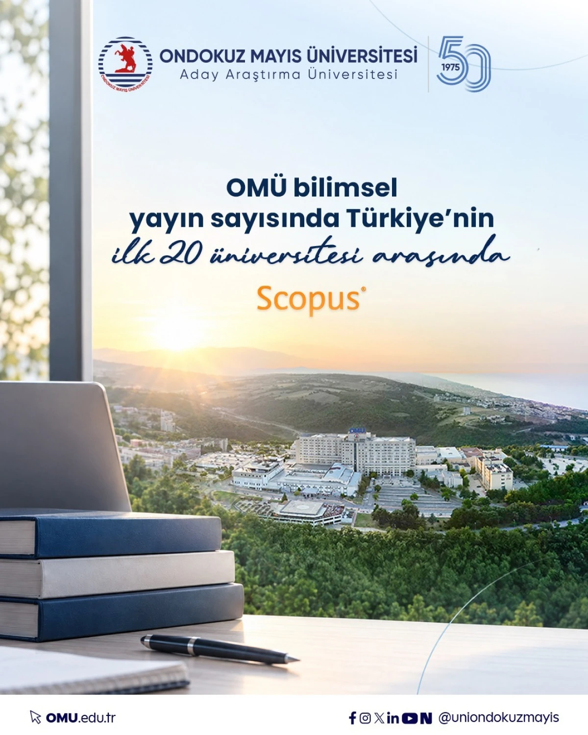 OM&Uuml; Bilimsel Yayın Sayısında T&uuml;rkiye&rsquo;nin İlk 20 &Uuml;niversitesi Arasında