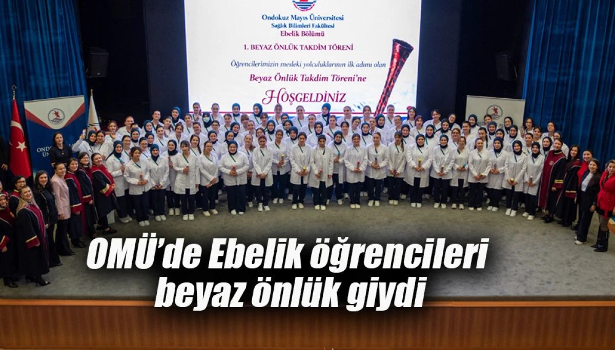 OM&Uuml;&rsquo;de Ebelik &ouml;ğrencileri beyaz &ouml;nl&uuml;k giydi