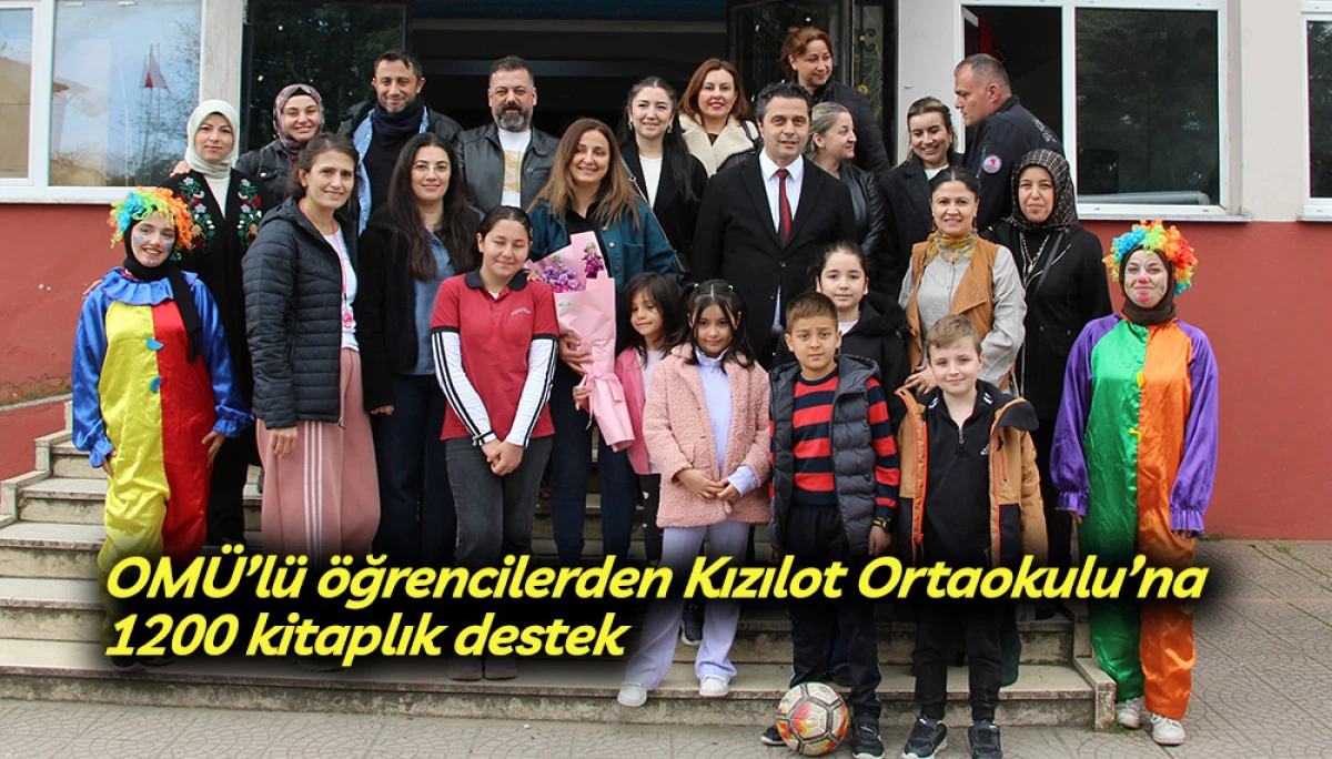OM&Uuml;&rsquo;l&uuml; &ouml;ğrencilerden Kızılot Ortaokulu&rsquo;na 1200 kitaplık destek
