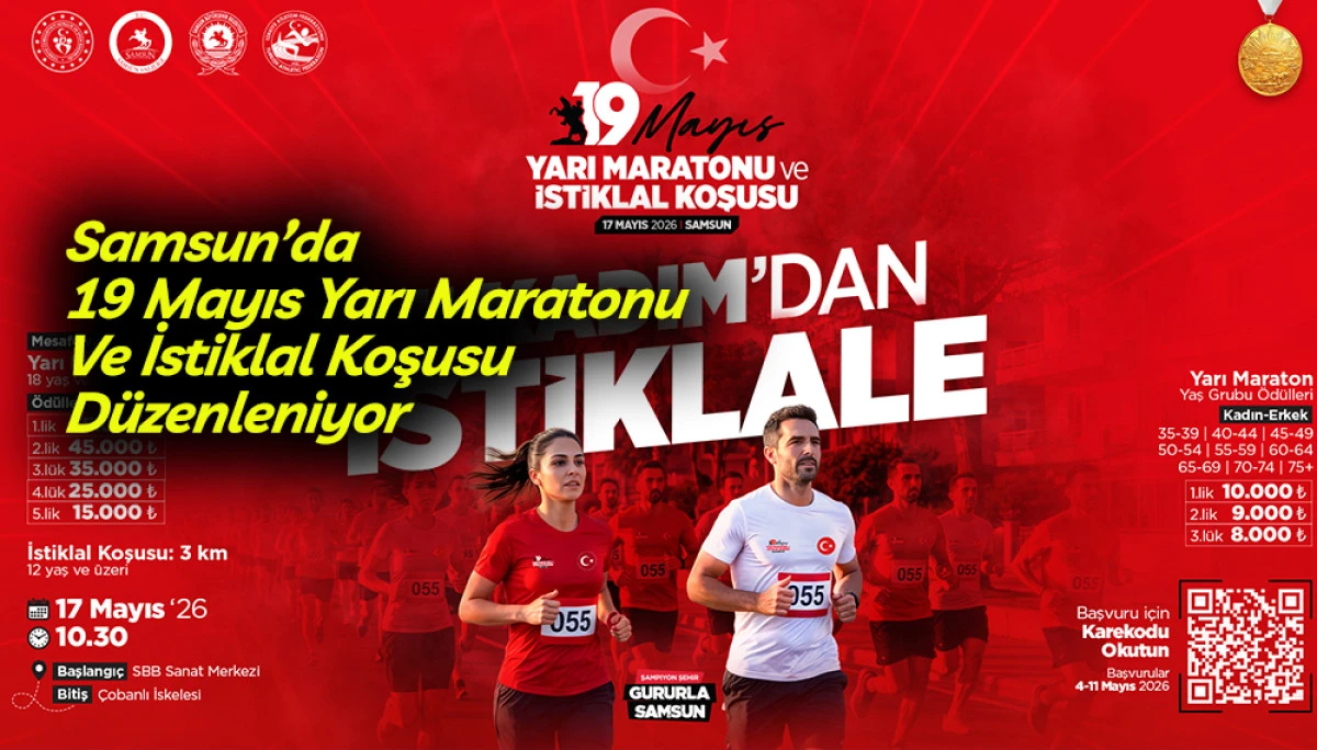Samsun&rsquo;da 19 Mayıs Yarı Maratonu Ve İstiklal Koşusu D&uuml;zenleniyor