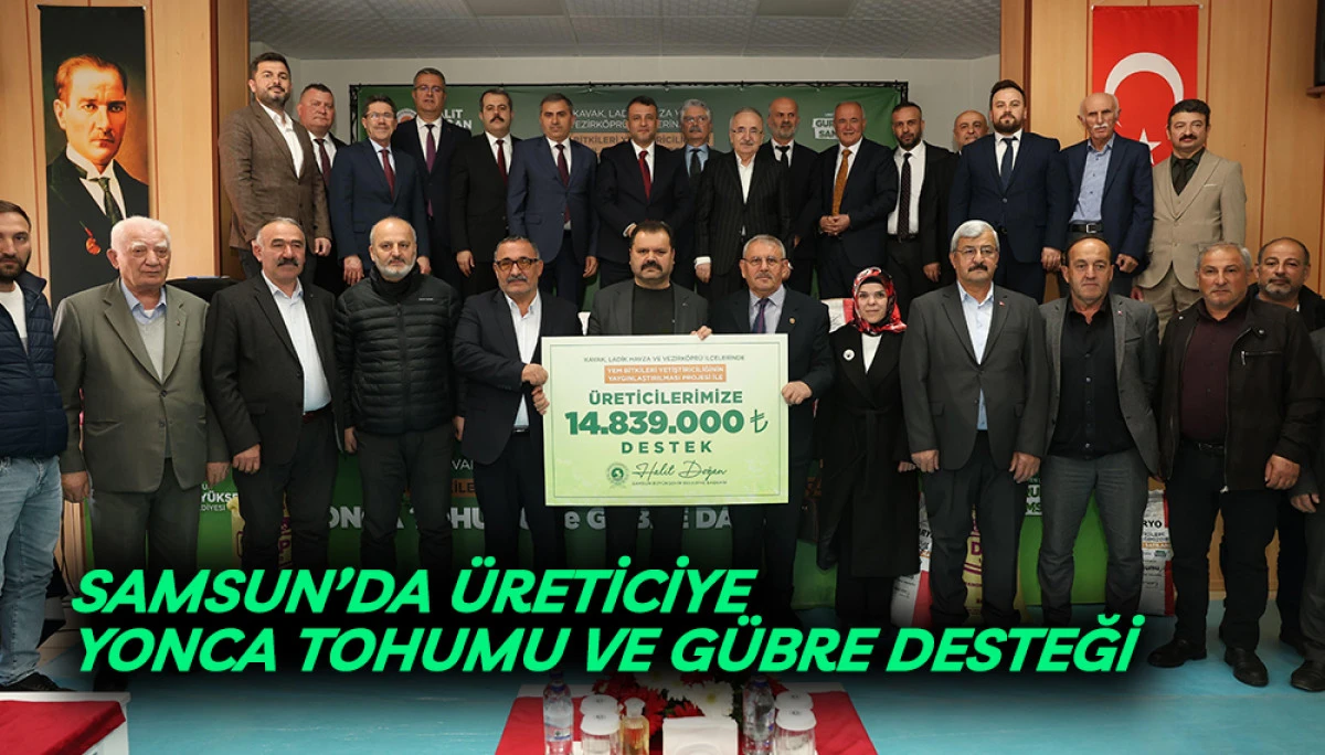 Samsun&rsquo;da &Uuml;reticiye Yonca Tohumu Ve G&uuml;bre Desteği