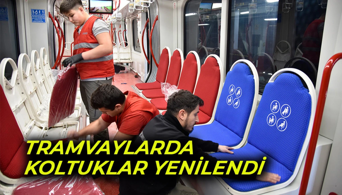 Tramvaylarda Koltuklar Yenilendi