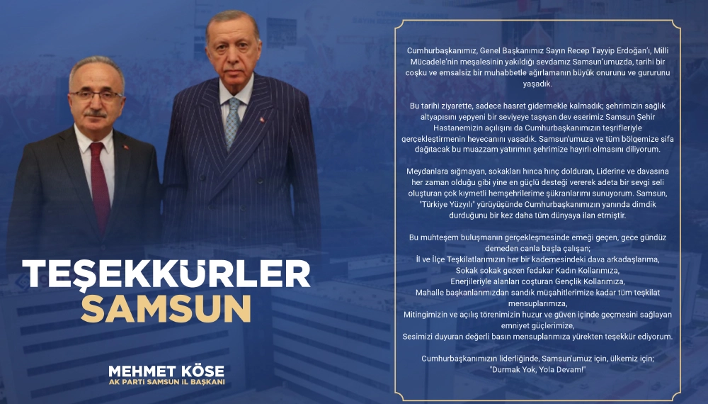 AK PARTİ TEŞEKKÜR İLANI