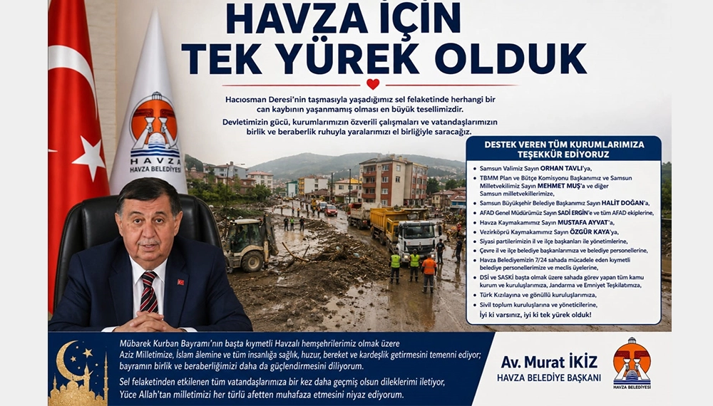 Havza Belediyesi Kurban Bayramı ilanı